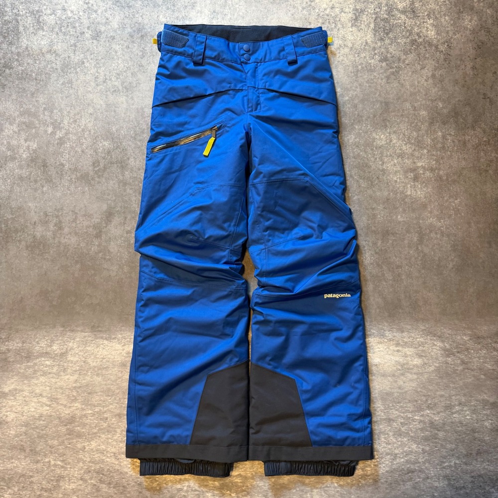 Patagonia Boys Snowshot Pants Kids Medium 10 Blue H2No Insulated Ski Snowboard
